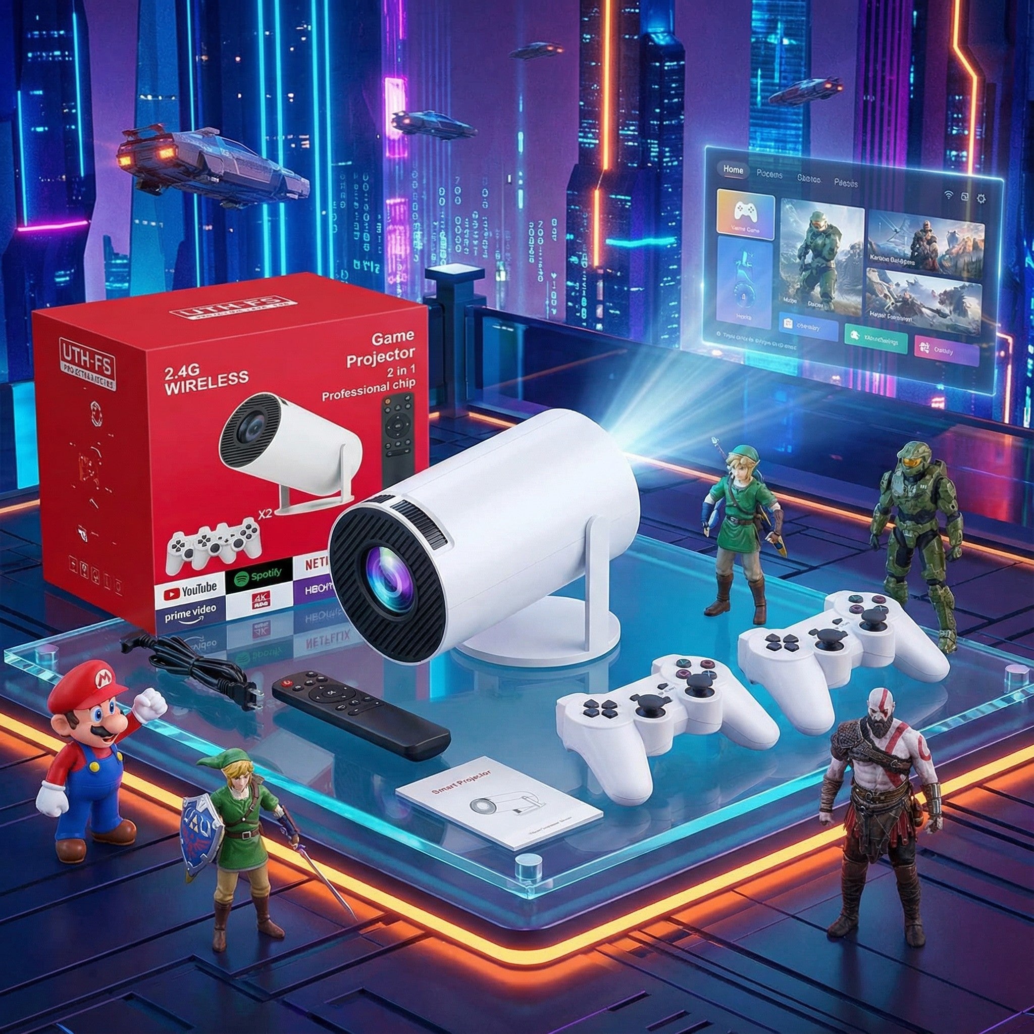 Proyector con juegos 2en1